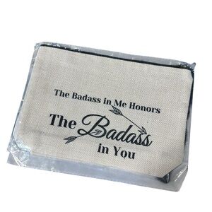 Inspirational Zipper Pouch - White with Black Text 10” x 7”